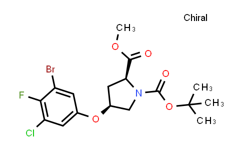CAS No. 2442510-69-0, O1-tert-butyl O2-methyl (2S,4S)-4-(3-bromo-5-chloro-4-fluoro-phenoxy)pyrrolidine-1,2-dicarboxylate