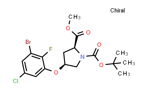 MC851243 | 2442510-70-3 | O1-tert-butyl O2-methyl (2S,4S)-4-(3-bromo-5-chloro-2-fluoro-phenoxy)pyrrolidine-1,2-dicarboxylate