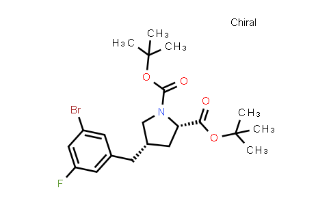 CAS No. 2442511-74-0, ditert-butyl (2S,4S)-4-[(3-bromo-5-fluoro-phenyl)methyl]pyrrolidine-1,2-dicarboxylate