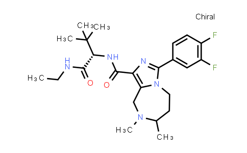 CAS No. 1229008-78-9, 3-(3,4-difluorophenyl)-N-[(1S)-1-(ethylcarbamoyl)-2,2-dimethyl-propyl]-7,8-dimethyl-5,6,7,9-tetrahydroimidazo[1,5-a][1,4]diazepine-1-carboxamide
