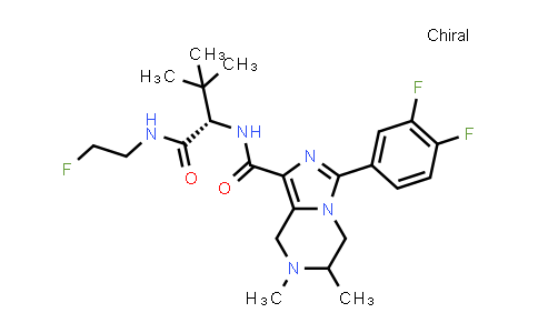 DY851253 | 1229009-45-3 | 3-(3,4-difluorophenyl)-N-[(1S)-1-(2-fluoroethylcarbamoyl)-2,2-dimethyl-propyl]-6,7-dimethyl-6,8-dihydro-5H-imidazo[1,5-a]pyrazine-1-carboxamide