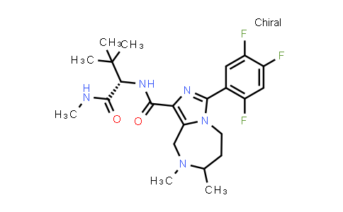 CAS No. 1229008-66-5, N-[(1S)-2,2-dimethyl-1-(methylcarbamoyl)propyl]-7,8-dimethyl-3-(2,4,5-trifluorophenyl)-5,6,7,9-tetrahydroimidazo[1,5-a][1,4]diazepine-1-carboxamide