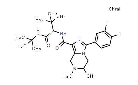 CAS No. 1229009-42-0, N-[(1S)-1-(tert-butylcarbamoyl)-2,2-dimethyl-propyl]-3-(3,4-difluorophenyl)-6,7-dimethyl-6,8-dihydro-5H-imidazo[1,5-a]pyrazine-1-carboxamide