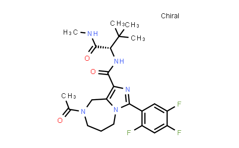 CAS No. 1160160-33-7, 8-acetyl-N-[(1S)-2,2-dimethyl-1-(methylcarbamoyl)propyl]-3-(2,4,5-trifluorophenyl)-5,6,7,9-tetrahydroimidazo[1,5-a][1,4]diazepine-1-carboxamide