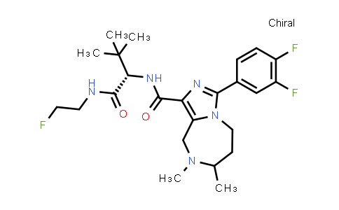 CAS No. 1229008-65-4, 3-(3,4-difluorophenyl)-N-[(1S)-1-(2-fluoroethylcarbamoyl)-2,2-dimethyl-propyl]-7,8-dimethyl-5,6,7,9-tetrahydroimidazo[1,5-a][1,4]diazepine-1-carboxamide