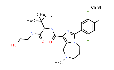 CAS No. 1160160-99-5, N-[(1S)-1-(2-hydroxyethylcarbamoyl)-2,2-dimethyl-propyl]-8-methyl-3-(2,4,5-trifluorophenyl)-5,6,7,9-tetrahydroimidazo[1,5-a][1,4]diazepine-1-carboxamide