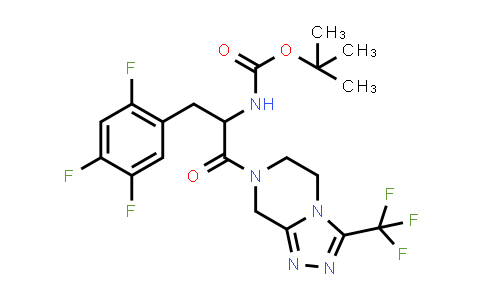 CAS No. 1367740-05-3, tert-butyl N-[2-oxo-2-[3-(trifluoromethyl)-6,8-dihydro-5H-[1,2,4]triazolo[4,3-a]pyrazin-7-yl]-1-[(2,4,5-trifluorophenyl)methyl]ethyl]carbamate