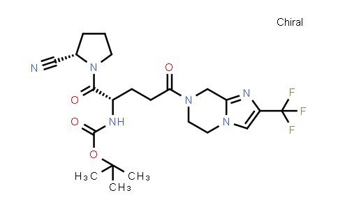 CAS No. 1150657-13-8, tert-butyl N-[(1S)-1-[(2S)-2-cyanopyrrolidine-1-carbonyl]-4-oxo-4-[2-(trifluoromethyl)-6,8-dihydro-5H-imidazo[1,2-a]pyrazin-7-yl]butyl]carbamate
