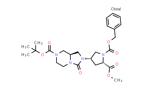 MC851272 | 2307722-38-7 | O1-benzyl O2-methyl (2S,4S)-4-[(8aR)-7-tert-butoxycarbonyl-3-oxo-5,6,8,8a-tetrahydro-1H-imidazo[1,5-a]pyrazin-2-yl]pyrrolidine-1,2-dicarboxylate