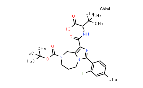 CAS No. 1094090-49-9, (2S)-2-[[8-tert-butoxycarbonyl-3-(2-fluoro-4-methyl-phenyl)-5,6,7,9-tetrahydroimidazo[1,5-a][1,4]diazepine-1-carbonyl]amino]-3,3-dimethyl-butanoic acid