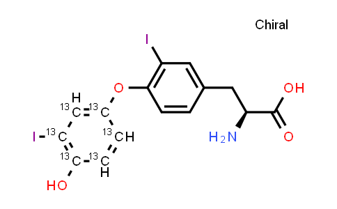 CAS No. 1217459-13-6, (2S)-2-amino-3-[4-(4-hydroxy-3-iodo-(1,2,3,4,5,6-¹³C₆)cyclohexa-1,3,5-trien-1-yl)oxy-3-iodo-phenyl]propanoic acid