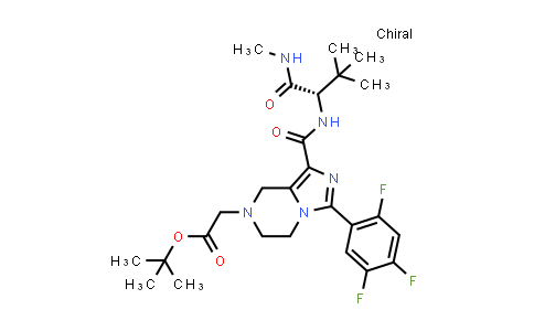 CAS No. 1160161-49-8, tert-butyl 2-[1-[[(1S)-2,2-dimethyl-1-(methylcarbamoyl)propyl]carbamoyl]-3-(2,4,5-trifluorophenyl)-6,8-dihydro-5H-imidazo[1,5-a]pyrazin-7-yl]acetate