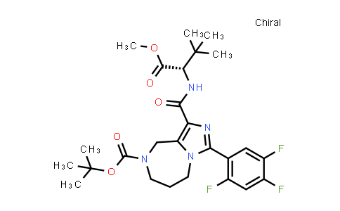 CAS No. 1160161-45-4, tert-butyl 1-[[(1S)-1-methoxycarbonyl-2,2-dimethyl-propyl]carbamoyl]-3-(2,4,5-trifluorophenyl)-5,6,7,9-tetrahydroimidazo[1,5-a][1,4]diazepine-8-carboxylate