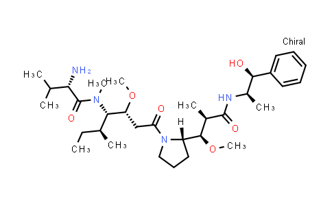CAS No. 1438852-38-0, (2S)-2-amino-N-[(1S,2R)-4-[(2S)-2-[(1R,2R)-3-[[(1R,2S)-2-hydroxy-1-methyl-2-phenyl-ethyl]amino]-1-methoxy-2-methyl-3-oxo-propyl]pyrrolidin-1-yl]-2-methoxy-1-[(1S)-1-methylpropyl]-4-oxo-butyl]-N,3-dimethyl-butanamide