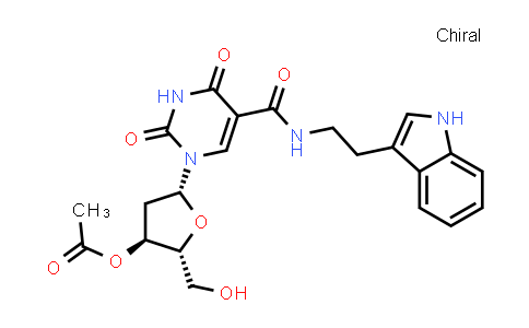 DY851324 | 1219931-00-6 | [(2R,3S,5R)-2-(hydroxymethyl)-5-[5-[2-(1H-indol-3-yl)ethylcarbamoyl]-2,4-dioxo-pyrimidin-1-yl]tetrahydrofuran-3-yl] acetate