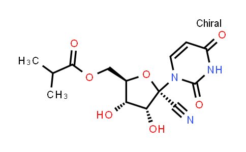 DY851366 | 2848678-38-4 | [(2R,3S,4R,5R)-5-cyano-5-(2,4-dioxopyrimidin-1-yl)-3,4-dihydroxy-tetrahydrofuran-2-yl]methyl 2-methylpropanoate
