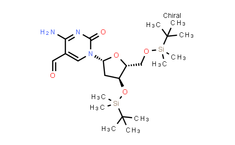 CAS No. 1257247-38-3, 4-amino-1-[(2R,4S,5R)-4-[tert-butyl(dimethyl)silyl]oxy-5-[[tert-butyl(dimethyl)silyl]oxymethyl]tetrahydrofuran-2-yl]-2-oxo-pyrimidine-5-carbaldehyde