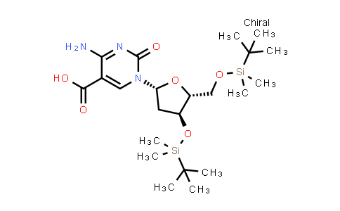 DY851401 | 1630012-78-0 | 4-amino-1-[(2R,4S,5R)-4-[tert-butyl(dimethyl)silyl]oxy-5-[[tert-butyl(dimethyl)silyl]oxymethyl]tetrahydrofuran-2-yl]-2-oxo-pyrimidine-5-carboxylic acid