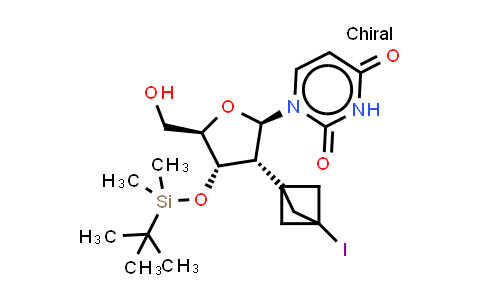 CAS No. 2242694-23-9, 1-[(2R,3R,4S,5R)-4-[tert-butyl(dimethyl)silyl]oxy-5-(hydroxymethyl)-3-(3-iodo-1-bicyclo[1.1.1]pentanyl)tetrahydrofuran-2-yl]pyrimidine-2,4-dione