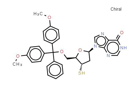 CAS No. 1334533-59-3, 9-[(2R,4S,5R)-5-[[bis(4-methoxyphenyl)-phenyl-methoxy]methyl]-4-sulfanyl-tetrahydrofuran-2-yl]-1H-purin-6-one