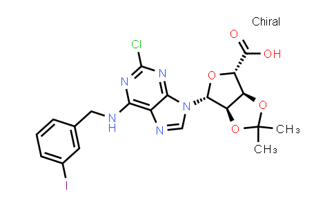 DY851424 | 1000980-72-2 | (3aR,4R,6S,6aS)-4-[2-chloro-6-[(3-iodophenyl)methylamino]purin-9-yl]-2,2-dimethyl-3a,4,6,6a-tetrahydrofuro[3,4-d][1,3]dioxole-6-carboxylic acid
