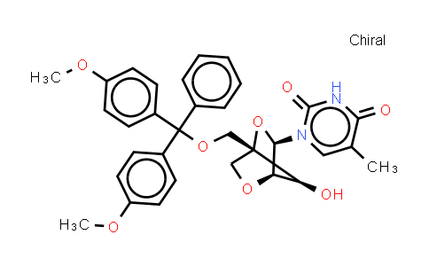 CAS No. 206055-71-2, 1-[(1R,3R,4R,7S)-1-[[bis(4-methoxyphenyl)-phenyl-methoxy]methyl]-7-hydroxy-2,5-dioxabicyclo[2.2.1]heptan-3-yl]-5-methyl-pyrimidine-2,4-dione