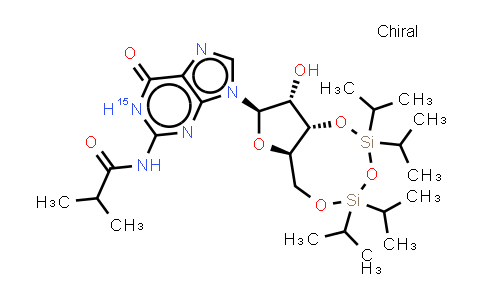 CAS No. 2940858-38-6, N-{9-[(6aR,8R,9R,9aS)-9-hydroxy-2,2,4,4-tetrakis(propan-2-yl)-hexahydro-2H-furo[3,2-f][1,3,5,2,4]trioxadisilocin-8-yl]-6-oxo-6,9-dihydro(1-¹⁵N)-1H-purin-2-yl}-2-methylpropanamide