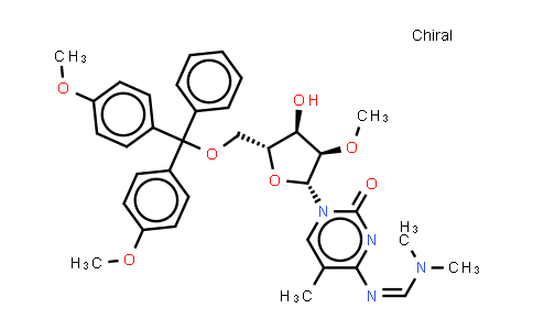 MC851440 | 2940857-82-7 | N'-[1-[(2R,3R,4R,5R)-5-[[bis(4-methoxyphenyl)-phenyl-methoxy]methyl]-4-hydroxy-3-methoxy-tetrahydrofuran-2-yl]-5-methyl-2-oxo-pyrimidin-4-yl]-N,N-dimethyl-formamidine