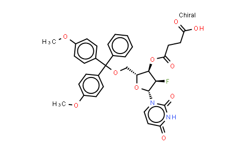 CAS No. 2294880-67-2, 4-[(2R,3R,4R,5R)-2-[[bis(4-methoxyphenyl)-phenyl-methoxy]methyl]-5-(2,4-dioxopyrimidin-1-yl)-4-fluoro-tetrahydrofuran-3-yl]oxy-4-oxo-butanoic acid