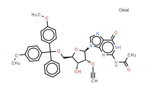 2940857-75-8 | N-[9-[(2R,3R,4R,5R)-5-[[bis(4-methoxyphenyl)-phenyl-methoxy]methyl]-3-ethynoxy-4-hydroxy-tetrahydrofuran-2-yl]-6-oxo-1H-purin-2-yl]acetamide