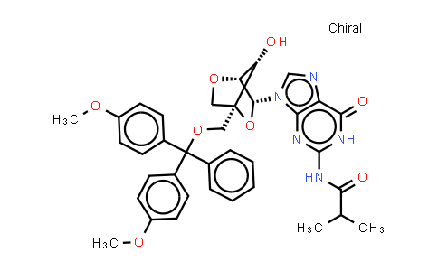 DY851448 | 206055-72-3 | N-[9-[(1R,3R,4R,7S)-1-[[bis(4-methoxyphenyl)-phenyl-methoxy]methyl]-7-hydroxy-2,5-dioxabicyclo[2.2.1]heptan-3-yl]-6-oxo-1H-purin-2-yl]-2-methyl-propanamide