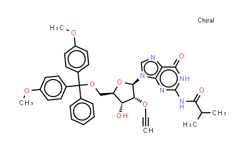 DY851452 | 2940861-11-8 | N-[9-[(2R,3R,4R,5R)-5-[[bis(4-methoxyphenyl)-phenyl-methoxy]methyl]-3-ethynoxy-4-hydroxy-tetrahydrofuran-2-yl]-6-oxo-1H-purin-2-yl]-2-methyl-propanamide