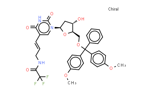 CAS No. 115794-56-4, N-[(E)-3-[1-[(2R,4S,5R)-5-[[bis(4-methoxyphenyl)-phenyl-methoxy]methyl]-4-hydroxy-tetrahydrofuran-2-yl]-2,4-dioxo-pyrimidin-5-yl]allyl]-2,2,2-trifluoro-acetamide