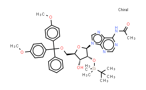 CAS No. 1115247-32-9, N-[9-[(2R,3R,4R,5R)-5-[[bis(4-methoxyphenyl)-phenyl-methoxy]methyl]-3-[tert-butyl(dimethyl)silyl]oxy-4-hydroxy-tetrahydrofuran-2-yl]purin-6-yl]acetamide