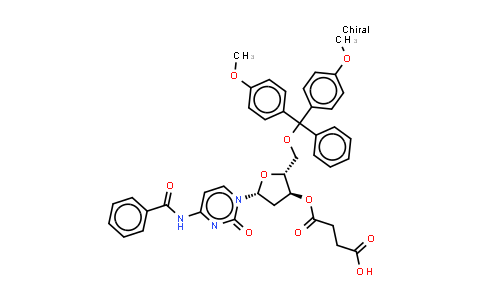 CAS No. 74405-44-0, 4-[(2R,3S,5R)-5-(4-benzamido-2-oxo-pyrimidin-1-yl)-2-[[bis(4-methoxyphenyl)-phenyl-methoxy]methyl]tetrahydrofuran-3-yl]oxy-4-oxo-butanoic acid