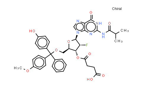 DY851465 | 2504147-13-9 | 4-[(2R,3R,4R,5R)-4-fluoro-2-[[(4-hydroxyphenyl)-(4-methoxyphenyl)-phenyl-methoxy]methyl]-5-[2-(2-methylpropanoylamino)-6-oxo-1H-purin-9-yl]tetrahydrofuran-3-yl]oxy-4-oxo-butanoic acid