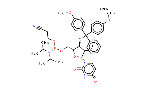 DY851471 | 2721427-32-1 | 3-[[(2R,3R,4R,5R)-3-[bis(4-methoxyphenyl)-phenyl-methoxy]-5-(2,4-dioxopyrimidin-1-yl)-4-methoxy-tetrahydrofuran-2-yl]methoxy-(diisopropylamino)phosphanyl]oxypropanenitrile