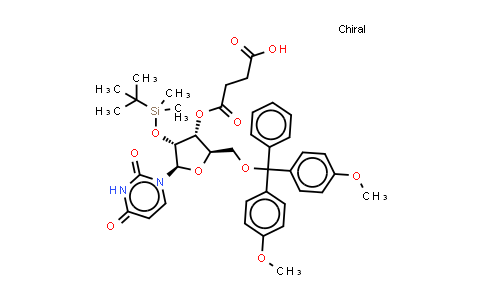 DY851473 | 119702-12-4 | 4-[(2R,3R,4R,5R)-2-[[bis(4-methoxyphenyl)-phenyl-methoxy]methyl]-4-[tert-butyl(dimethyl)silyl]oxy-5-(2,4-dioxopyrimidin-1-yl)tetrahydrofuran-3-yl]oxy-4-oxo-butanoic acid