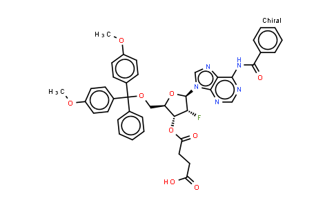 DY851483 | 2504147-09-3 | 4-[(2R,3R,4R,5R)-5-(6-benzamidopurin-9-yl)-2-[[bis(4-methoxyphenyl)-phenyl-methoxy]methyl]-4-fluoro-tetrahydrofuran-3-yl]oxy-4-oxo-butanoic acid