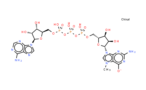 DY851485 | 62828-63-1 | 2-amino-9-[(2R,3R,4S,5R)-5-[[[[[(2R,3S,4R,5R)-5-(6-aminopurin-9-yl)-3,4-dihydroxy-tetrahydrofuran-2-yl]methoxy-hydroxy-phosphoryl]oxy-hydroxy-phosphoryl]oxy-hydroxy-phosphoryl]oxymethyl]-3,4-dihydroxy-tetrahydrofuran-2-yl]-7-methyl-purin-7-ium-6-olate