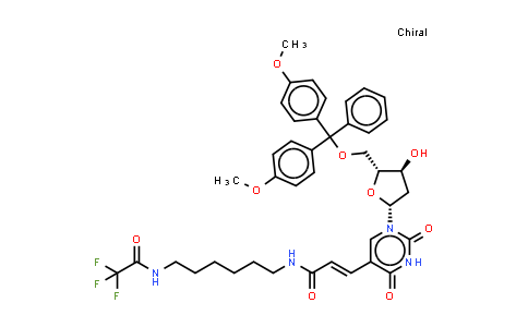 457897-81-3 | (E)-3-[1-[(2R,4S,5R)-5-[[bis(4-methoxyphenyl)-phenyl-methoxy]methyl]-4-hydroxy-tetrahydrofuran-2-yl]-2,4-dioxo-pyrimidin-5-yl]-N-[6-[(2,2,2-trifluoroacetyl)amino]hexyl]prop-2-enamide