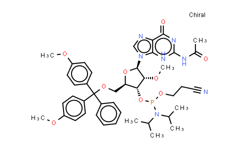 MC851501 | 909033-40-5 | N-[9-[(2R,3R,4R,5R)-5-[[bis(4-methoxyphenyl)-phenyl-methoxy]methyl]-4-[2-cyanoethoxy-(diisopropylamino)phosphanyl]oxy-3-methoxy-tetrahydrofuran-2-yl]-6-oxo-3H-purin-2-yl]acetamide