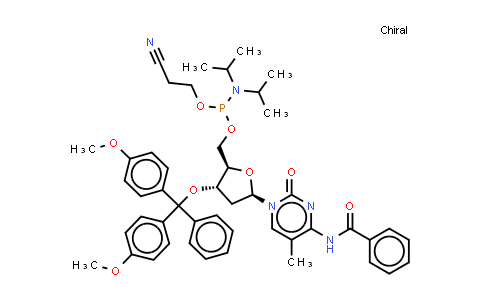 DY851503 | 1257646-83-5 | N-[1-[(2R,4S,5R)-4-[bis(4-methoxyphenyl)-phenyl-methoxy]-5-[[2-cyanoethoxy-(diisopropylamino)phosphanyl]oxymethyl]tetrahydrofuran-2-yl]-5-methyl-2-oxo-pyrimidin-4-yl]benzamide