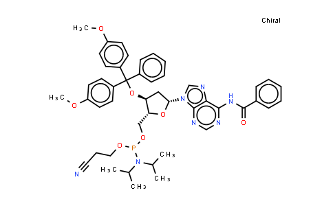 DY851506 | 140712-82-9 | N-[9-[(2R,4S,5R)-4-[bis(4-methoxyphenyl)-phenyl-methoxy]-5-[[2-cyanoethoxy-(diisopropylamino)phosphanyl]oxymethyl]tetrahydrofuran-2-yl]purin-6-yl]benzamide