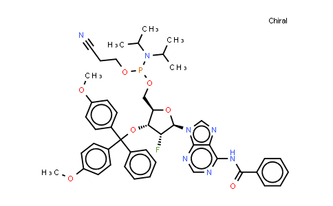 DY851516 | 2227293-35-6 | N-[9-[(2R,3R,4R,5R)-4-[bis(4-methoxyphenyl)-phenyl-methoxy]-5-[[2-cyanoethoxy-(diisopropylamino)phosphanyl]oxymethyl]-3-fluoro-tetrahydrofuran-2-yl]purin-6-yl]benzamide