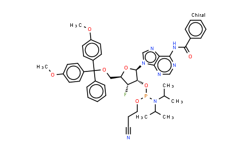 DY851517 | 2127174-09-6 | N-[9-[(2R,3S,4R,5R)-5-[[bis(4-methoxyphenyl)-phenyl-methoxy]methyl]-3-[2-cyanoethoxy-(diisopropylamino)phosphanyl]oxy-4-fluoro-tetrahydrofuran-2-yl]purin-6-yl]benzamide