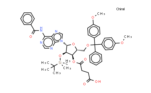 CAS No. 131316-88-6, 4-[(2R,3R,4R,5R)-5-(6-benzamidopurin-9-yl)-2-[[bis(4-methoxyphenyl)-phenyl-methoxy]methyl]-4-[tert-butyl(dimethyl)silyl]oxy-tetrahydrofuran-3-yl]oxy-4-oxo-butanoic acid