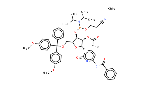 CAS No. 675573-97-4, [(2R,3S,4R,5R)-2-(4-benzamido-2-oxo-pyrimidin-1-yl)-5-[[bis(4-methoxyphenyl)-phenyl-methoxy]methyl]-4-[2-cyanoethoxy-(diisopropylamino)phosphanyl]oxy-tetrahydrofuran-3-yl] acetate
