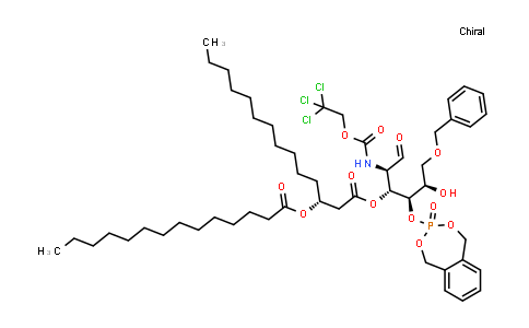 CAS No. 230966-83-3, [(1R,2R,3R)-4-benzyloxy-3-hydroxy-2-[(3-oxo-1,5-dihydro-2,4,3benzodioxaphosphepin-3-yl)oxy]-1-[(1R)-2-oxo-1-(2,2,2-trichloroethoxycarbonylamino)ethyl]butyl] (3R)-3-tetradecanoyloxytetradecanoate