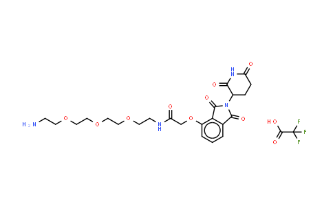1957236-21-3 | N-[2-[2-[2-(2-aminoethoxy)ethoxy]ethoxy]ethyl]-2-[2-(2,6-dioxo-3-piperidyl)-1,3-dioxo-isoindolin-4-yl]oxy-acetamide;2,2,2-trifluoroacetic acid